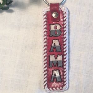 BAMA handmade leather keychain Alabama